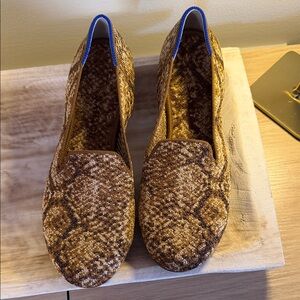 NEW Rothy's Bronze Metallic Python Women's Loafers Size 9 (Retired Color)